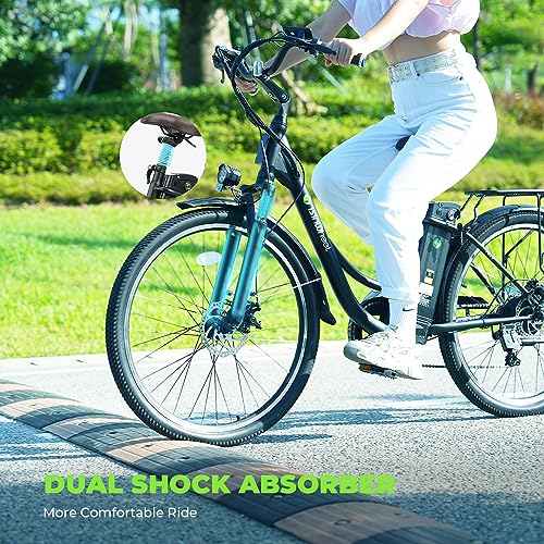 isinwheel M60 Electric Bike for Adults 750W 28mph Ebike with 48V 13Ah Removable Battery, USB Charging Port, 7 Speed Gearshift