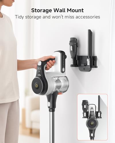 YONNDER Cordless Vacuum Cleaner, 48KPA/550W/60Mins Powerful Stick Vacuum for Home, Anti-Tangle, Self-Standing, Lightweight, Charging Dock