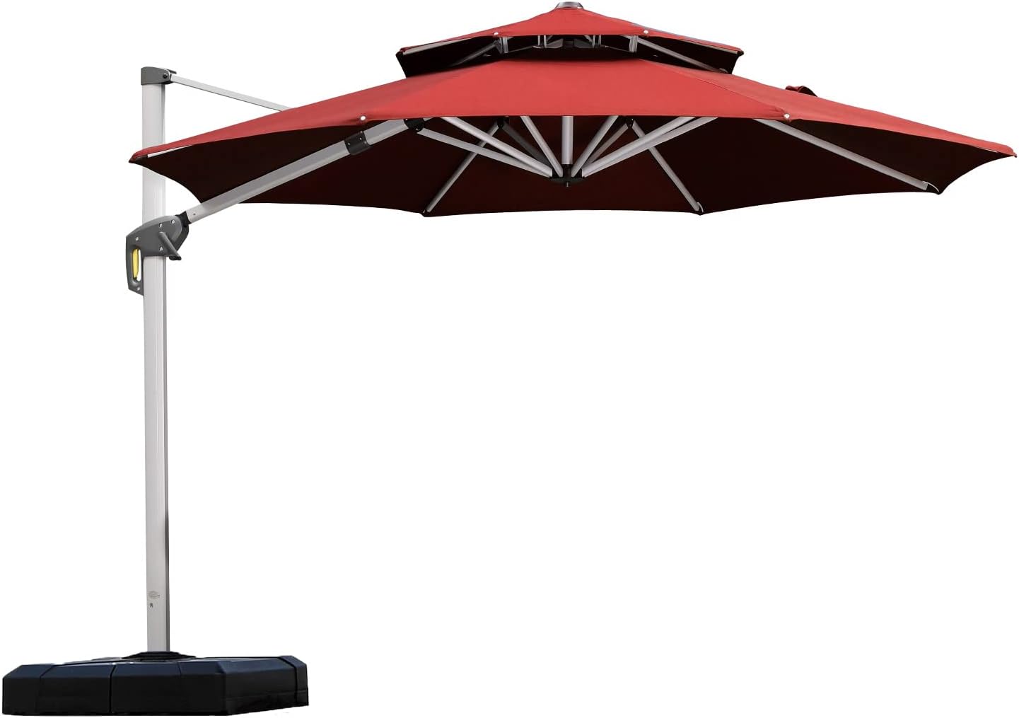 PURPLE LEAF 11 Feet Patio Umbrella Outdoor Round Umbrella Large Cantilever Umbrella Windproof Offset Umbrella Heavy Duty Sun Umbrella for Garden Deck