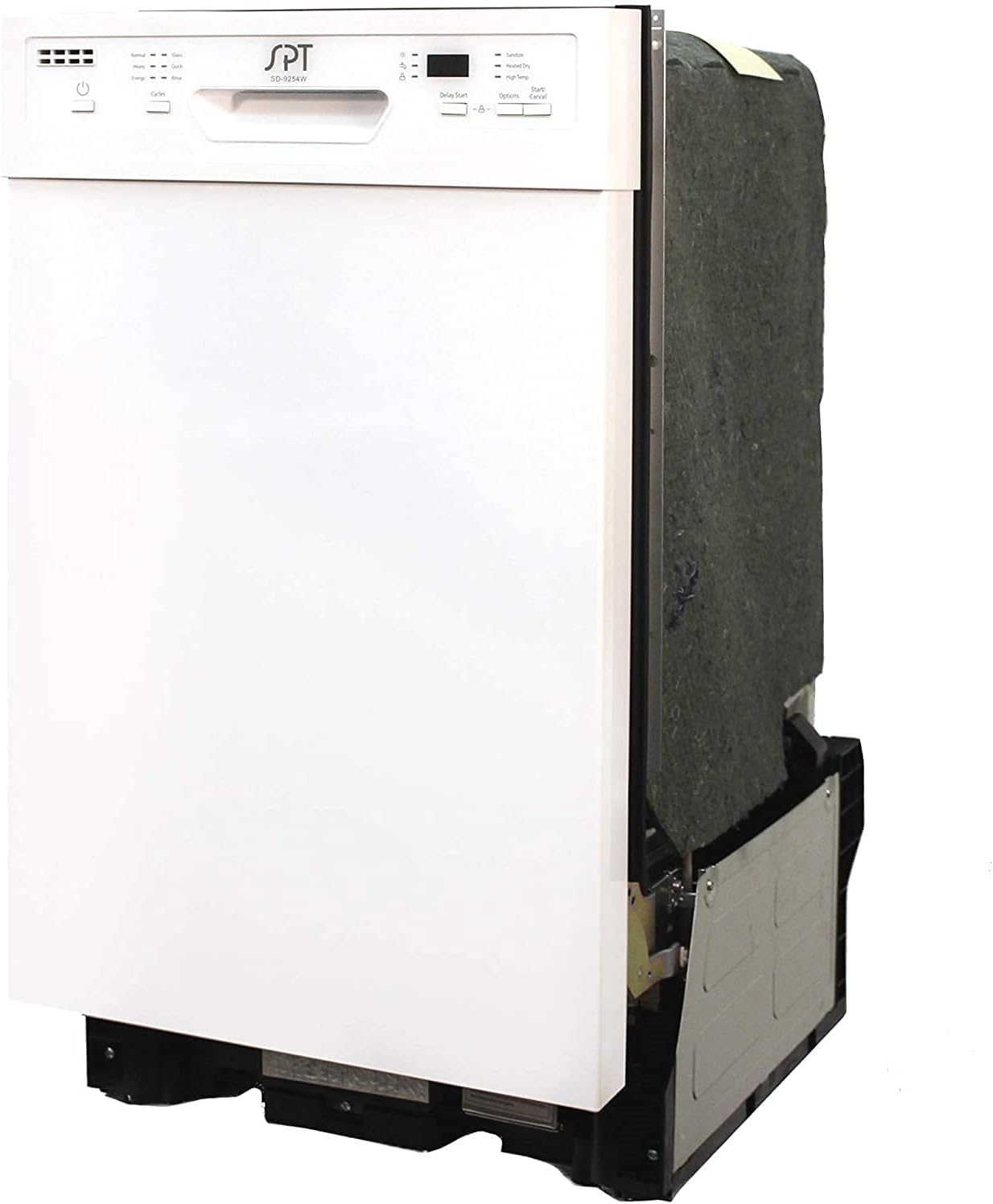 SPT SD-9254WA 18″ Wide Built-In Dishwasher w/Heated Drying, ENERGY STAR, 6 Wash Programs, 8 Place Settings and Stainless Steel Tub – White