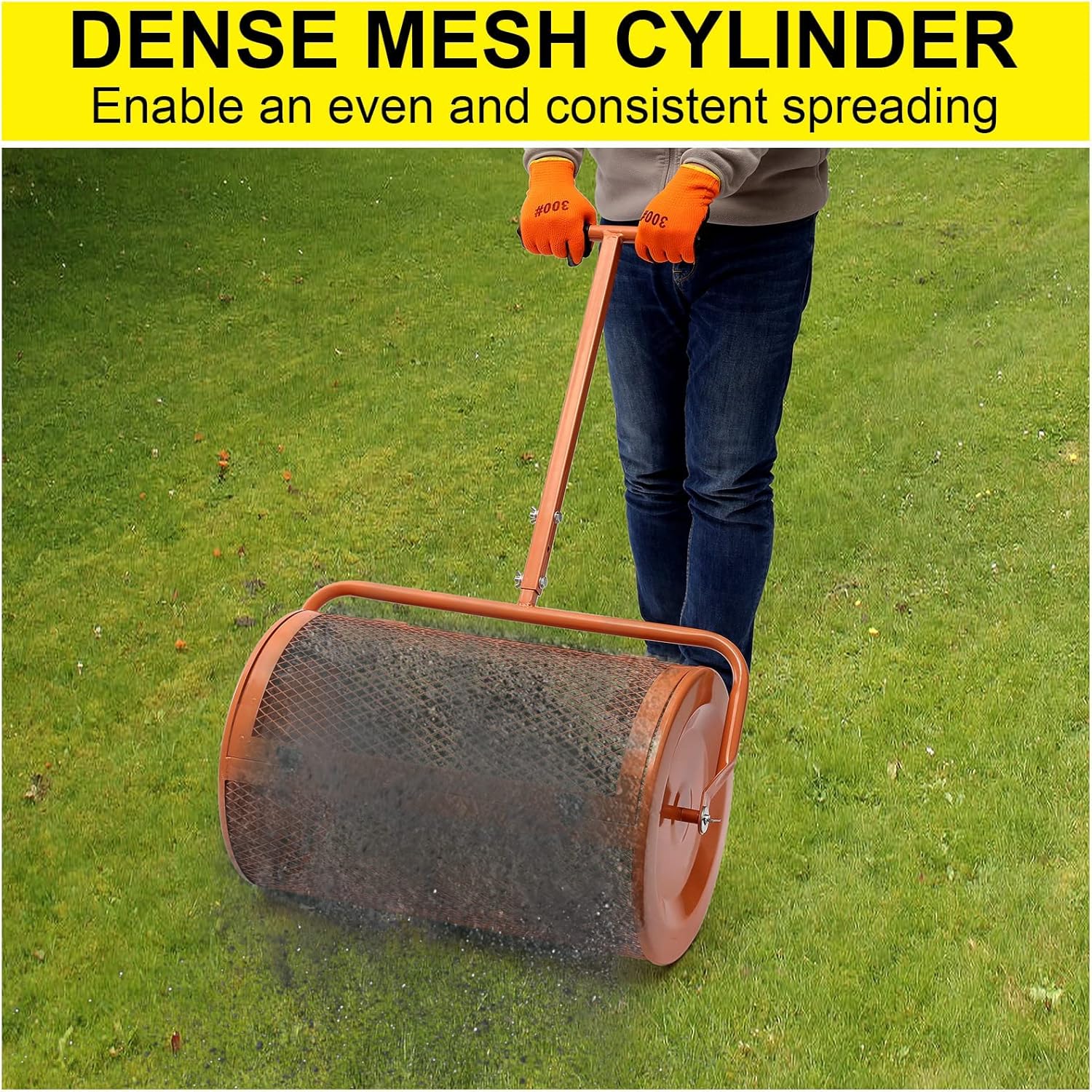 Time2Grow Peat Moss Spreader. Compost Spreader 24. No Tool Assembly. Heavy Duty Latches. Durable Lightweight Lawn Care Equipment