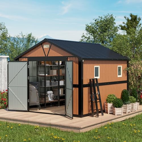 Outdoor Storage Shed, 5x3 Ft Metal Steel Tiny House with Lockable Door, Vertical Outside Storage Building for Garden, Backyard, Lawn, Patio Utility