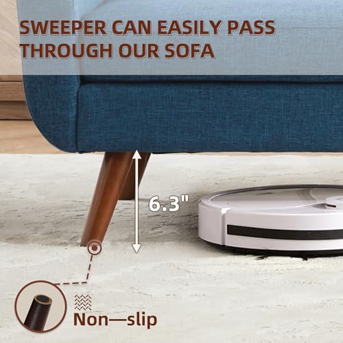 Tbfit L Shaped Couch Sofa, 80" W Mid-Century Modern Sectional Couches, 3 Seater Sofas with Wide Chaise Lounge & Two Pillows