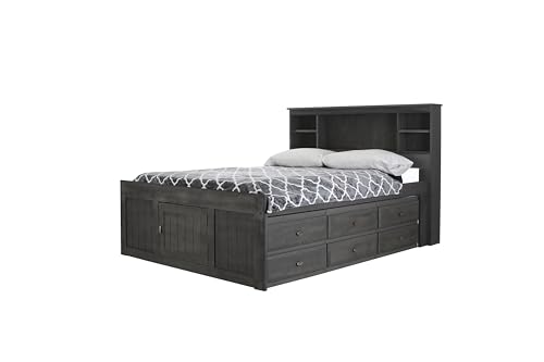 Discovery World Furniture White Full Bookcase Bed with 6 Drawers