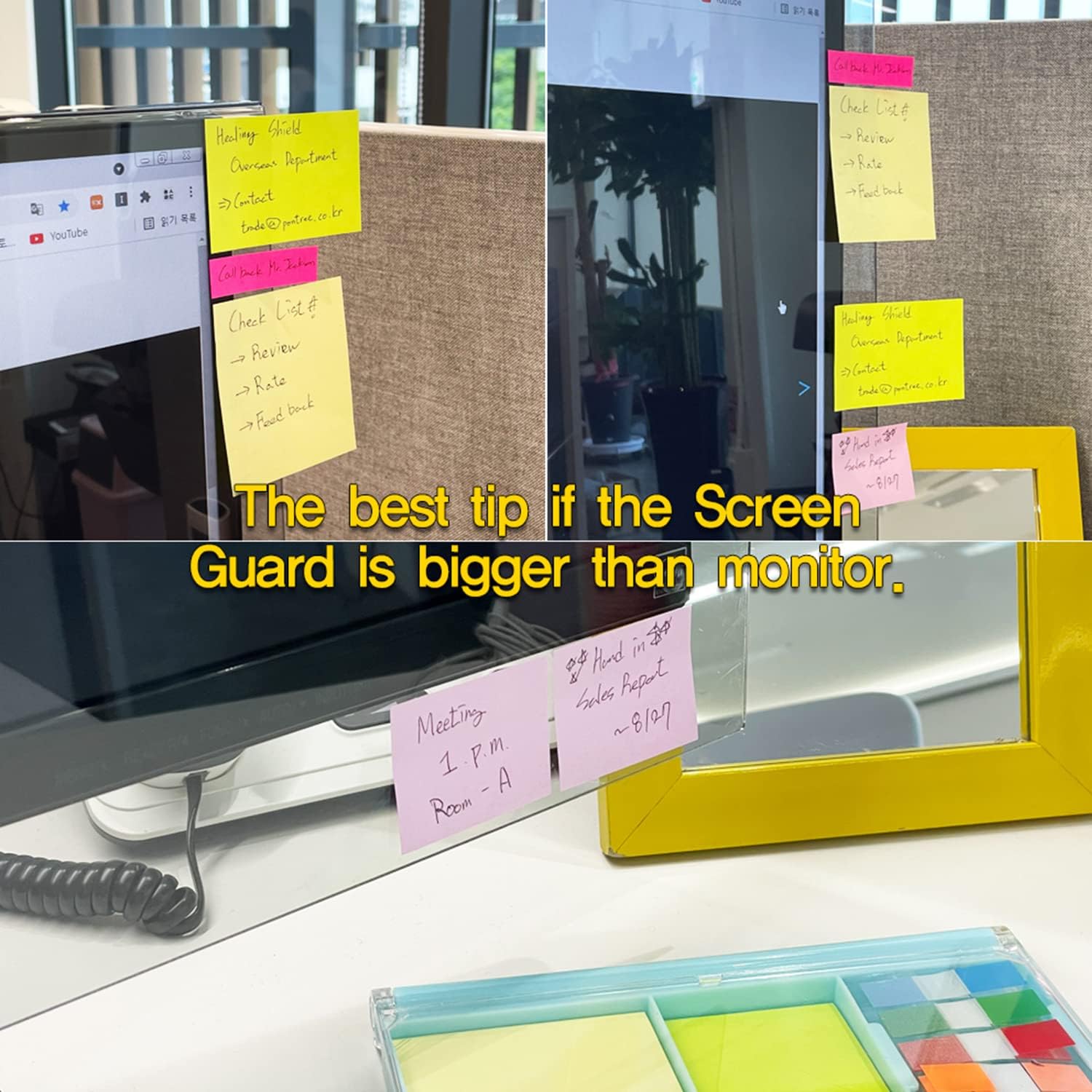 [Healing Shield] Anti Blue Light Screen Guard for Desktop, Monitor Screen Protector for Eyes, Blocking Blue Light and UV for Eye Protection