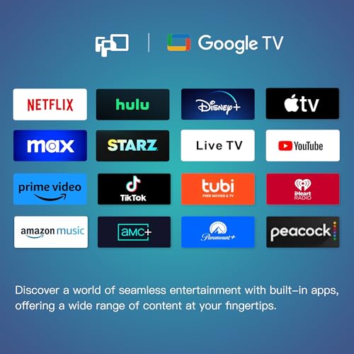 FPD 43 Inch Smart TV Flat Screen Frame LED Television Full HD 1080p Google Cast Built in, Streaming Live Ultra Thin HDR10 Android TV, Bluetooth, Vesa
