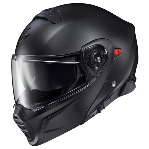 ScorpionEXO GT930 Transformer Modular Motorcycle Helmet Integrated EXO-COM Bluetooth Communication System DOT ECE Approved Solid (Matte Black - LG)
