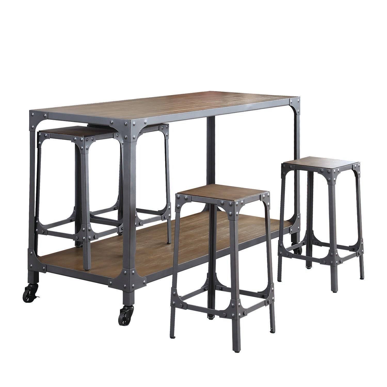 Coaster 102998 Rustic Light Brown Kitchen Island