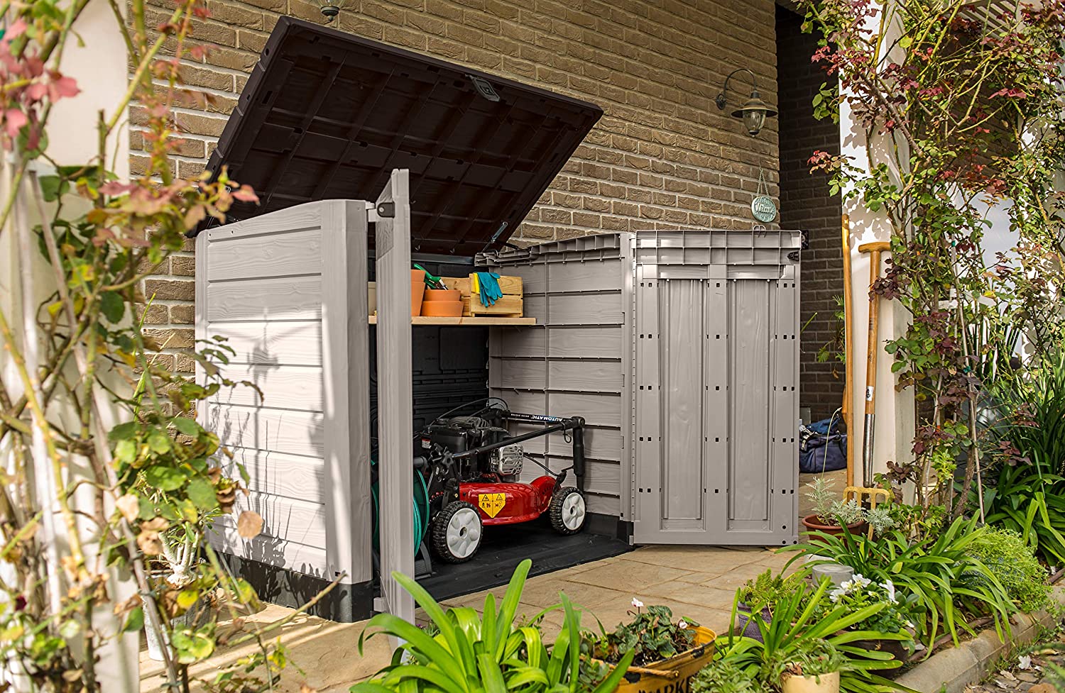 Keter Store It Out Pro Outdoor Storage Shed, 155 x 82 x 155cm Beige/Brown