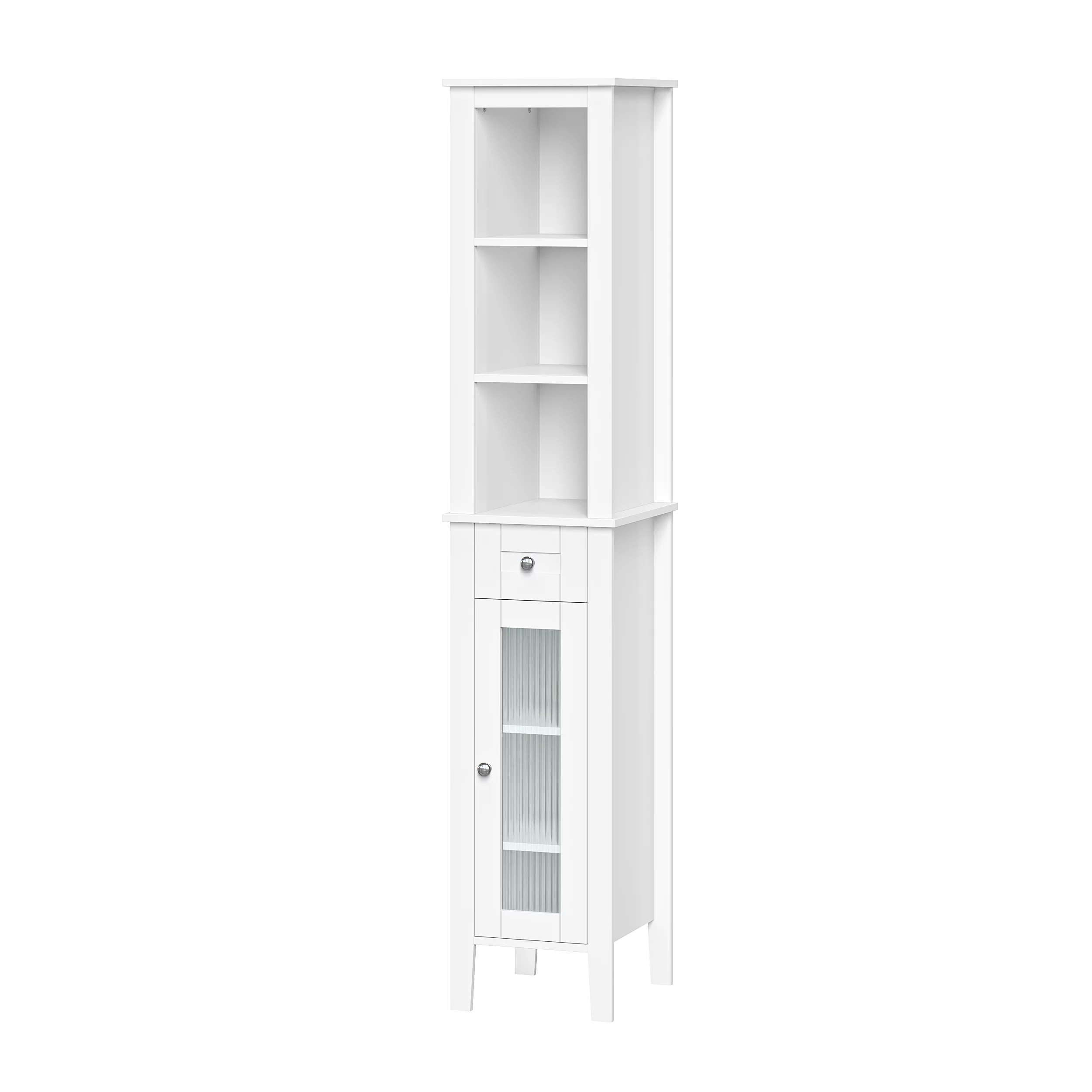 RiverRidge Prescott Slim Tall Transitional Wood Cabinet in White