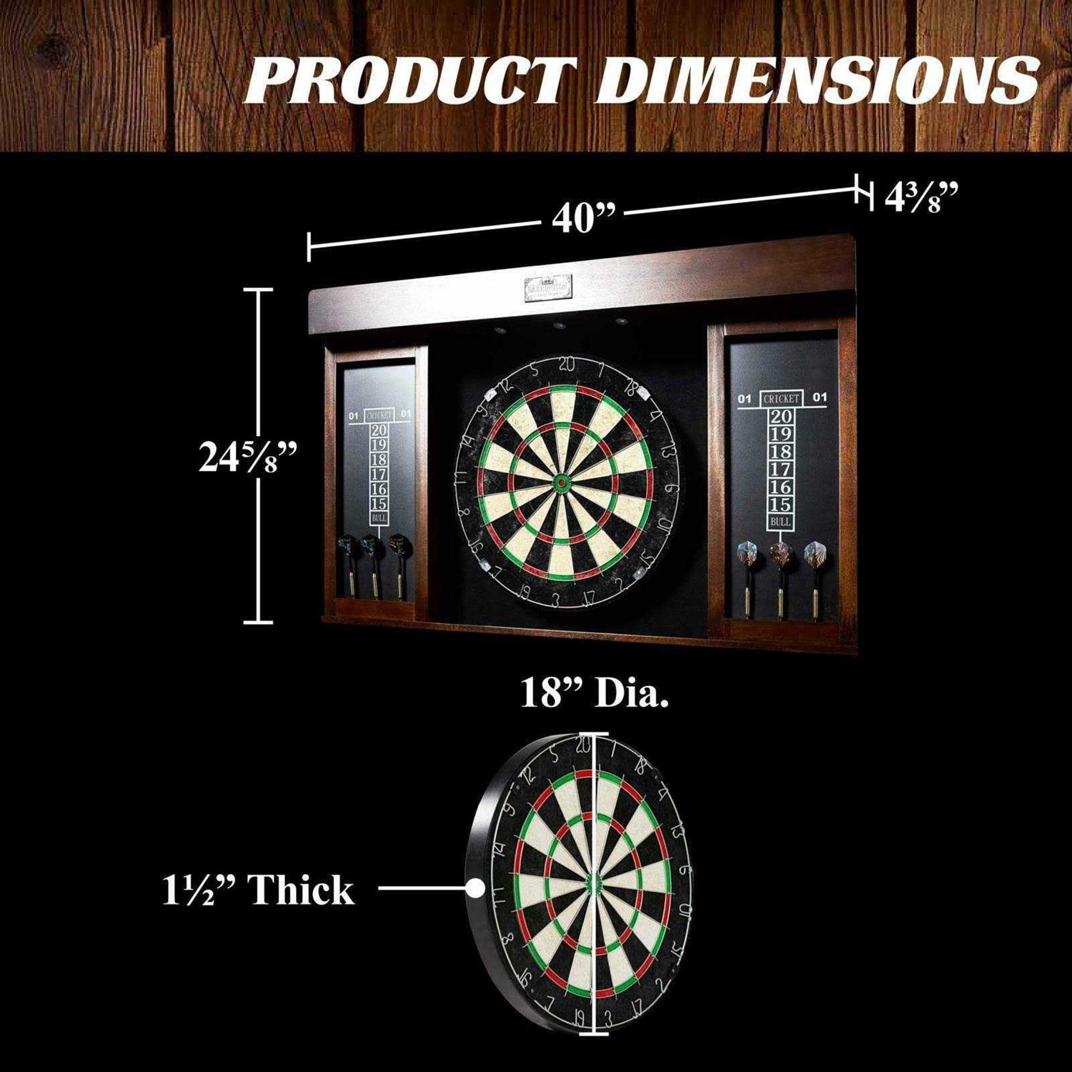 Barrington 40 Dartboard Cabinet with LED Light - Sports Supplies Online Store