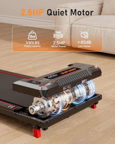 Walking Pad Treadmill, Anylife Incline Walking Pads Under Desk 330lb Capacity, 2.5HP Portable Treadmills for Home