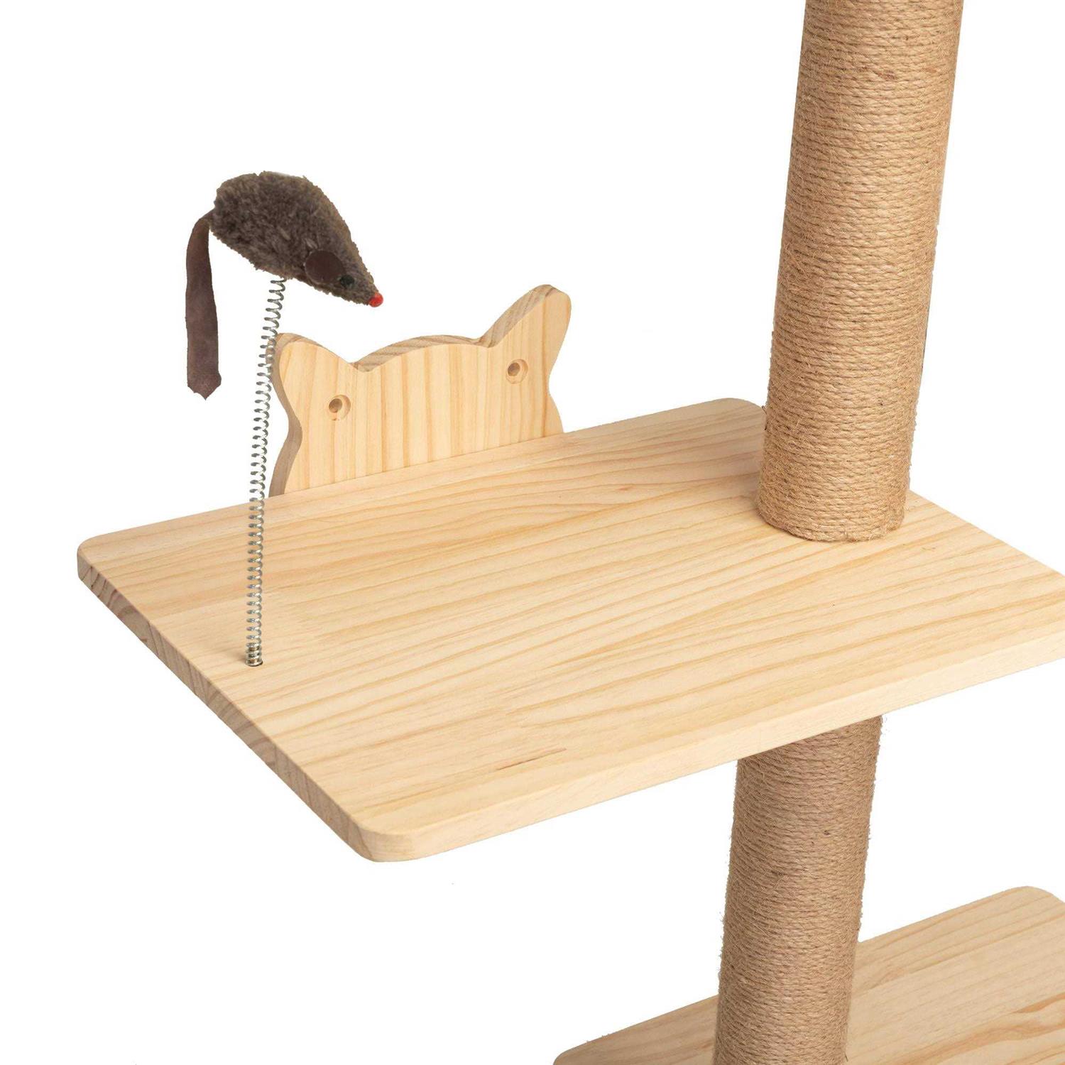 Coziwow 4-Tier Cat Tree Shelf Wall Mounted Scratching Post with Hammock - Pet Supplies online store