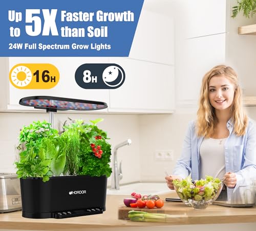 Hydroponics Growing System WiFi Control, 15 Pods Indoor Herb Garden with Grow Light, Hydroponic Growing System Automatic Timer