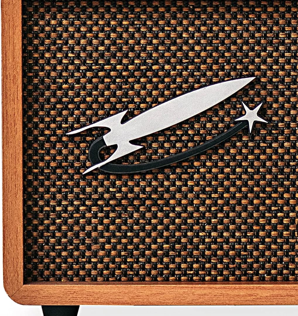 Rocket Retro Radio AM FM with Bluetooth, Vintage Wood Radio for Kitchen, Office, Garage, Camper