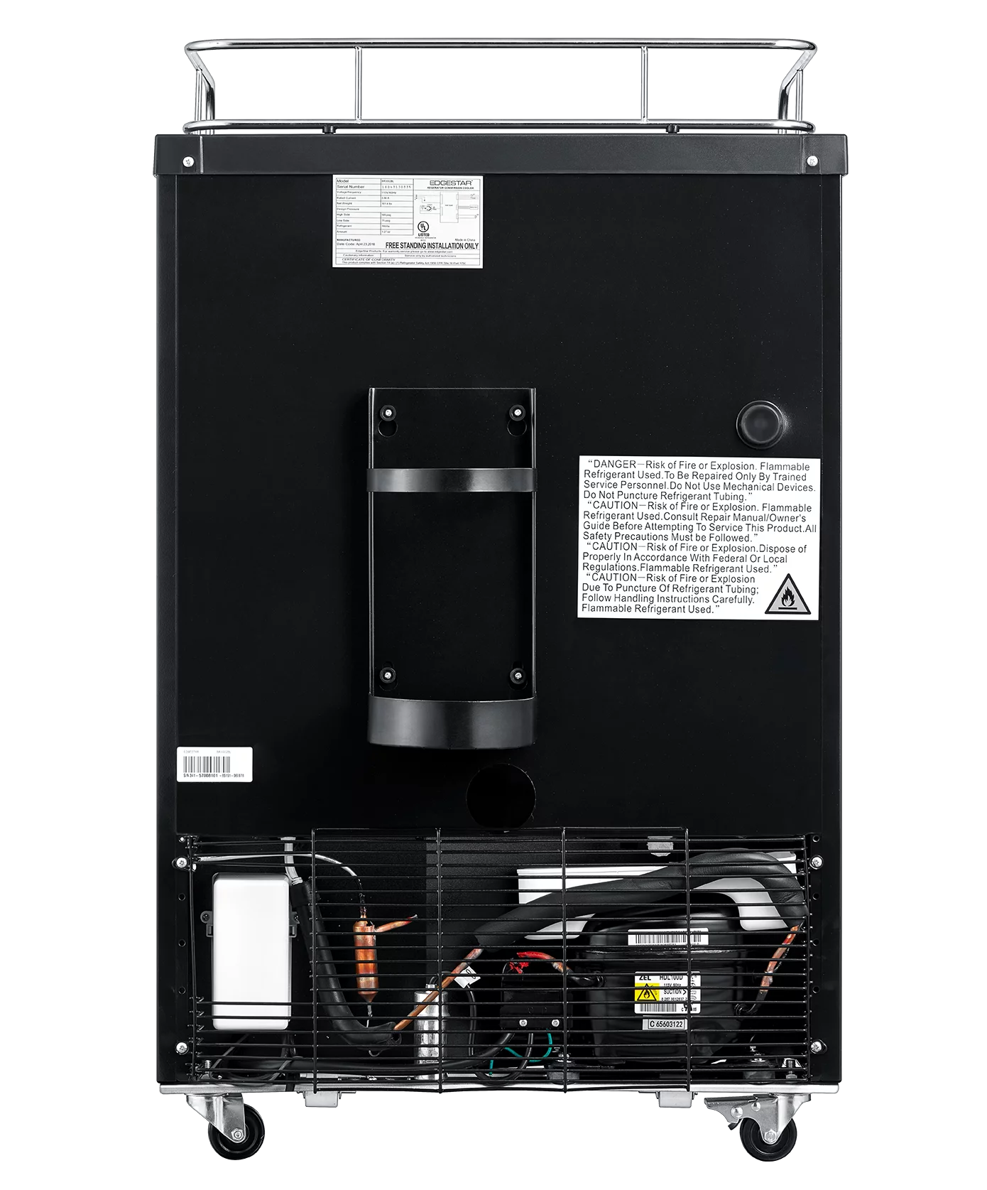 Edgestar Br3002 24" Wide Kegerator Conversion Refrigerator For Full Size Kegs - Black