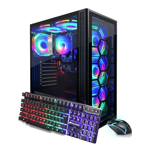 STGAubron Gaming PC Computer Desktop, GeForce RTX 2060 Super 8G, Intel Core I7 8th up to 4.1GHz, 16G DDR4, 1T SSD, WiFi 6 & BT 5.2, RGB Fan x6
