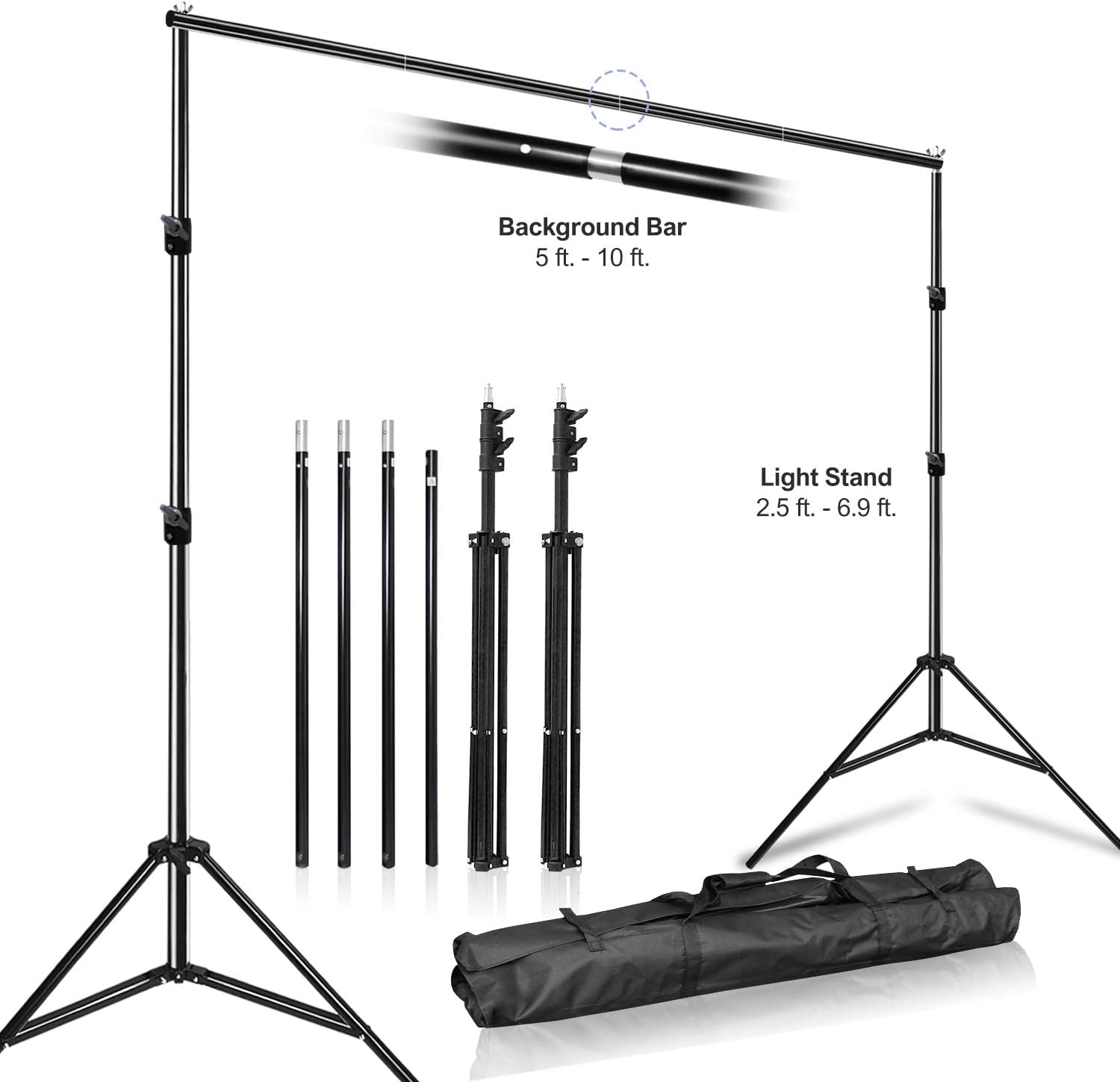 LimoStudio, AGG412, Photography Continuous Umbrella Studio Lighting Kit with 10 ft. Backdrop Stand and 6 x 9 ft. Green Background Screen, Carry Bag
