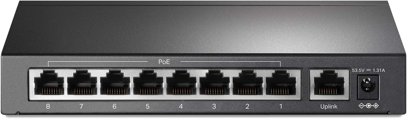 TP-Link 9 Port Fast Ethernet 10/100Mbps PoE Switch | 8 PoE+ Ports @65W | Sturdy Metal w/Shielded Ports | Limited Lifetime Protection | Extend Mode |