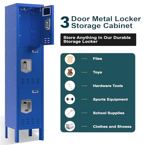 Metal Cabinet Home Office Storage,Lockers,Lockable Employees Metal Locker with Door,54" Height Steel Locker,Lockable Steel Locker for Gym,School,Home