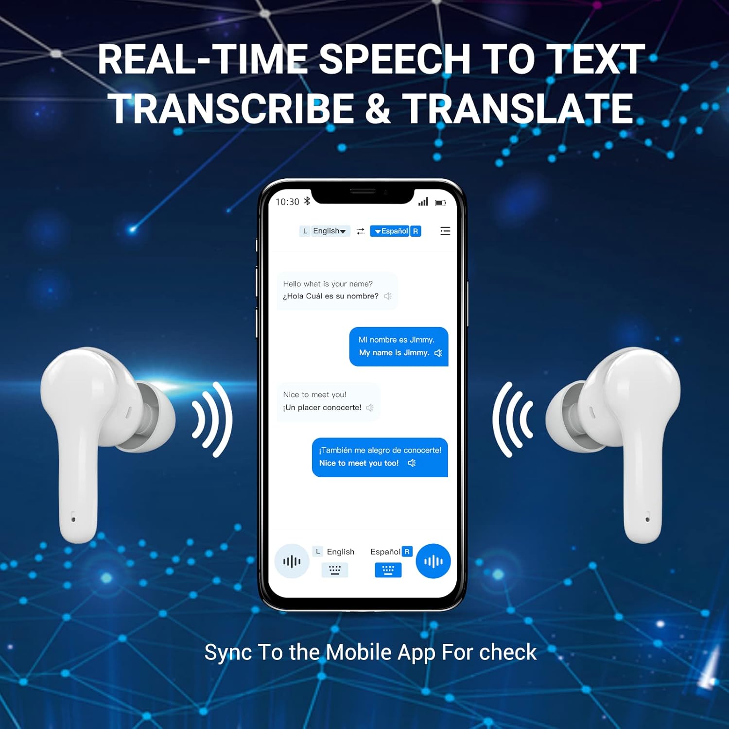 Xupurtlk Language Translator Earbuds 71 Language & 56 Accents Instant Voice Language Translator with Bluetooth & APP for Translating and Music and