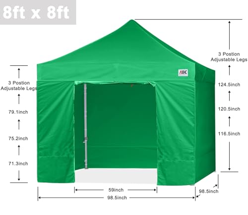 ABCCANOPY Easy Pop Up Canopy Tent with Sidewalls 10x10 Commercial -Series, White