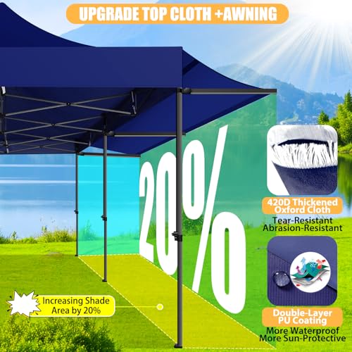 COBIZI 10x10 Pop Up Canopy Tent with Awning