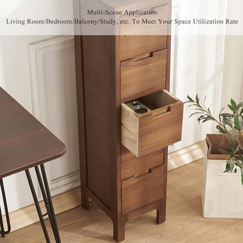 Tall Drawer Organizer for Small Spaces - Narrow Dresser with 5 Drawer Floor Cabinet Storage Organizer - Free Standing Cabinet