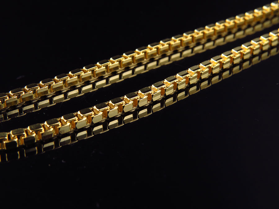 Solid Genuine 10K Yellow Gold Box Style 2.5MM Chain Necklace 24-30 Ins