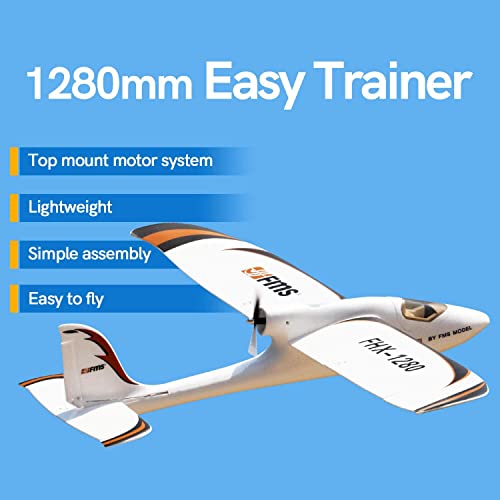 Fms Rc Plane for Adults Easy Trainer RC Airplane 4CH 1280mm (50.4") Wingspan Beginner Without Reflex RTF Ready to Fly (Included