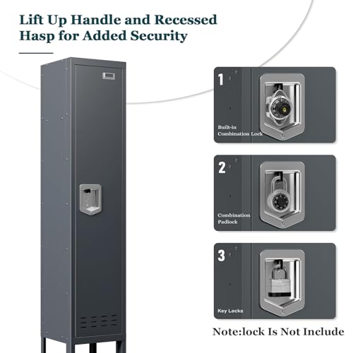 Metal Locker with 5 Doors,Lockers for Employees,66'' Steel Storage Locker for School,Gym, Office, Office,Garage