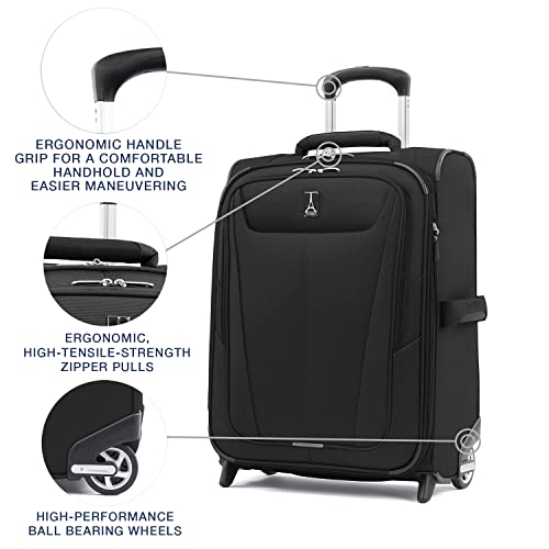 Travelpro Maxlite 5 Softside Expandable Upright 2 Wheel Carry on Luggage, Lightweight Suitcase, Men and Women, Burgundy, Carry On 22-Inch