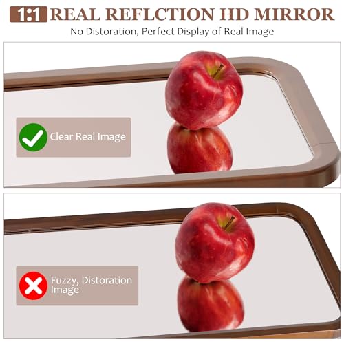 dnbss 63"x18" Wooden Full Length Mirror, Solid Wood Frame Full Body Mirror, Standing Floor Mirror, Stand or Wall-Mounted Mirror