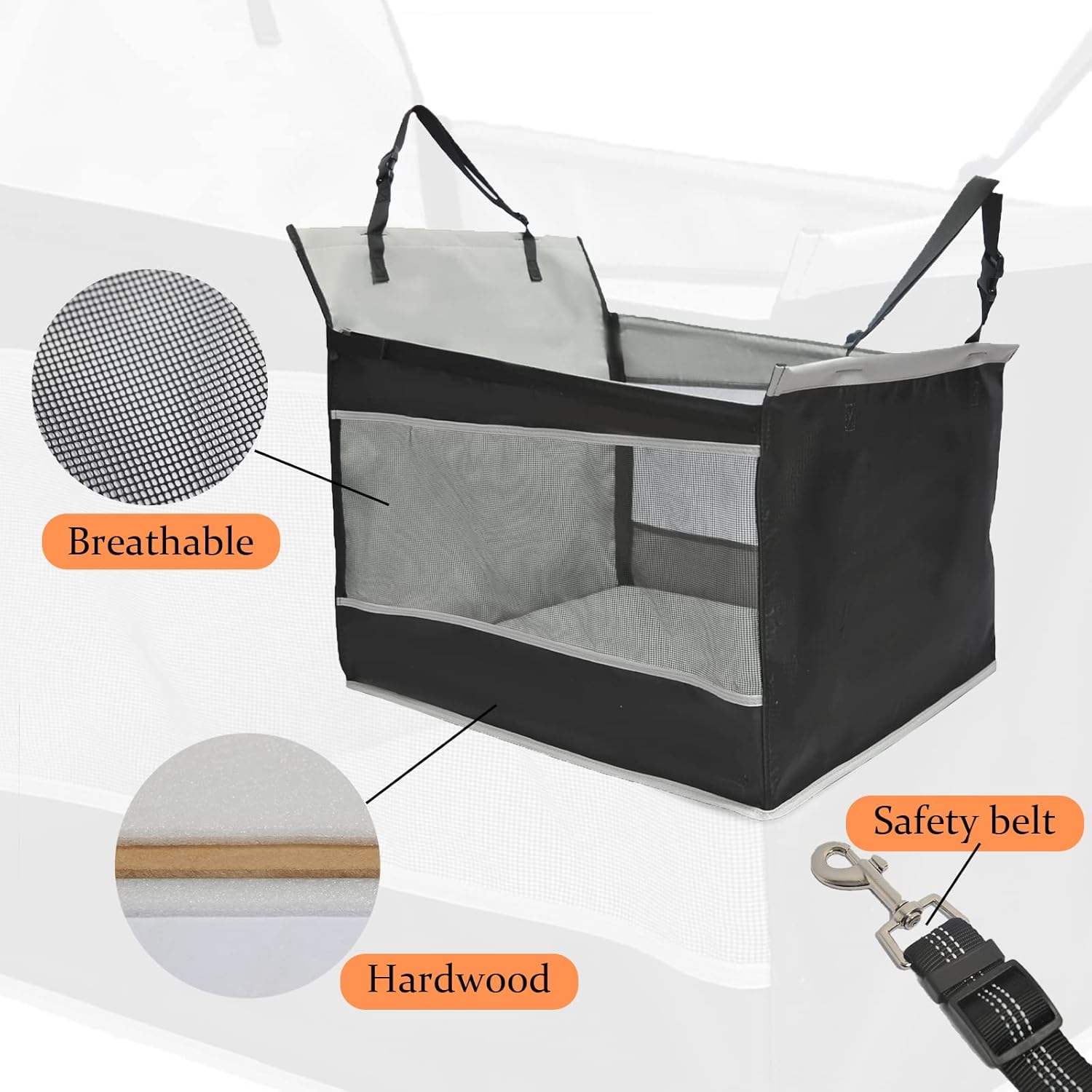 Adorepaw & Dog Car Seat for Large Dogs, Seat Extender for Car, Giving Your Pets a Comfortable Road Trip