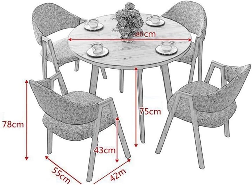 Round Dining Table Set for 4, Modern Kitchen Table and Chairs Set Round Faux Marble Dining Table Set Reception Table Set Upholstered Chair(Yellow