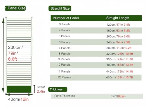 Foldable Room Divider Screen 4 Panel 5 6 7 8 10 11 12 Panels