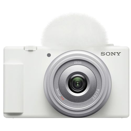 Sony ZV-1F Vlogging Camera (White)|20.1MP | 64GB Extreem Speed Memory,.43 Wide Angle & 2X Lenses, Case. Tripod, Filters, Hood, Grip