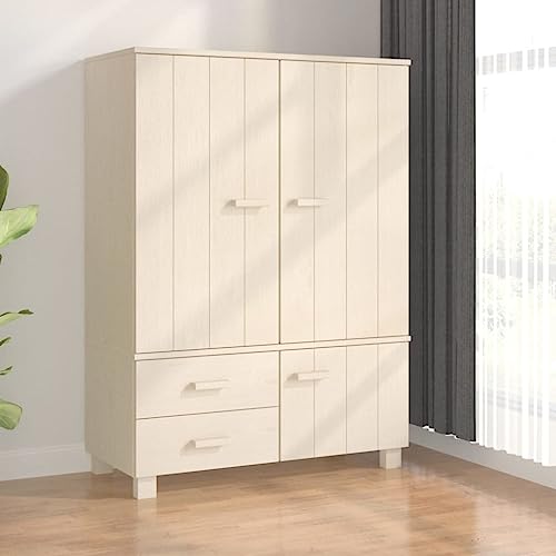 Wardrobe HAMAR Solid Wood Pine, Closet, Armoire, Storage for Coats, Shoes, and Accessories