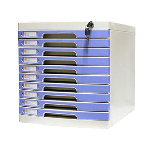 Flat File Cabinet, Multi-Layer Drawer Storage Organization, with Lock/Blank Label，Suitable for Office Supplies (Size : 10-Layers)