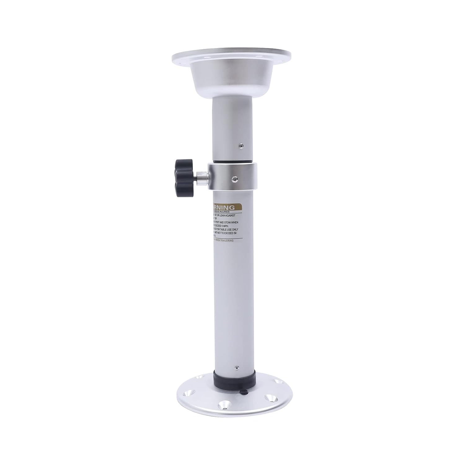 Adjustable Table Pedestal Stand 19.7-28.3 Inch Aluminum Table Base for RV Marine Boat Caravan Motorhome (Stepless Adjustment)