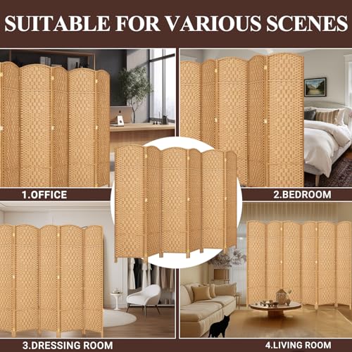 Room Divider, Room Dividers and Folding Privacy Screens, 16in Privacy Screen, 6 Panel Temporary Wall Partitions, 6ft Space Separation Panel Screen