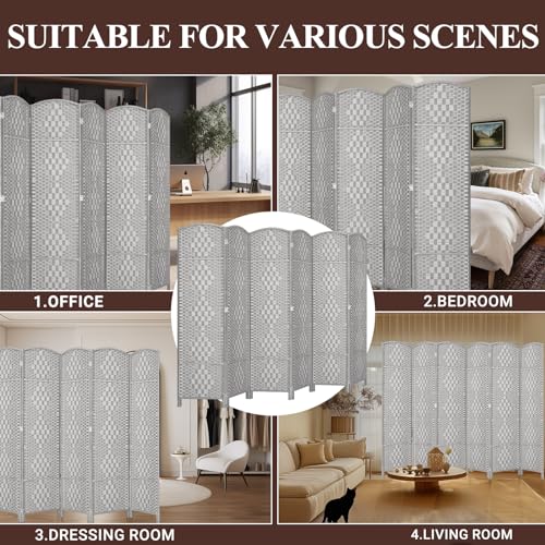Room Divider, Room Dividers and Folding Privacy Screens, 16in Privacy Screen, 6 Panel Temporary Wall Partitions, 6ft Space Separation Panel Screen