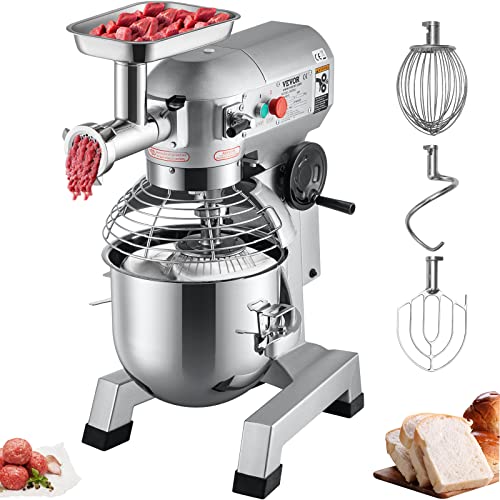 VEVOR Commercial Food Mixer, 8.5Qt Capacity, 450W Dual Rotating Dough Kneading Machine with Food-grade Stainless Steel Bowl