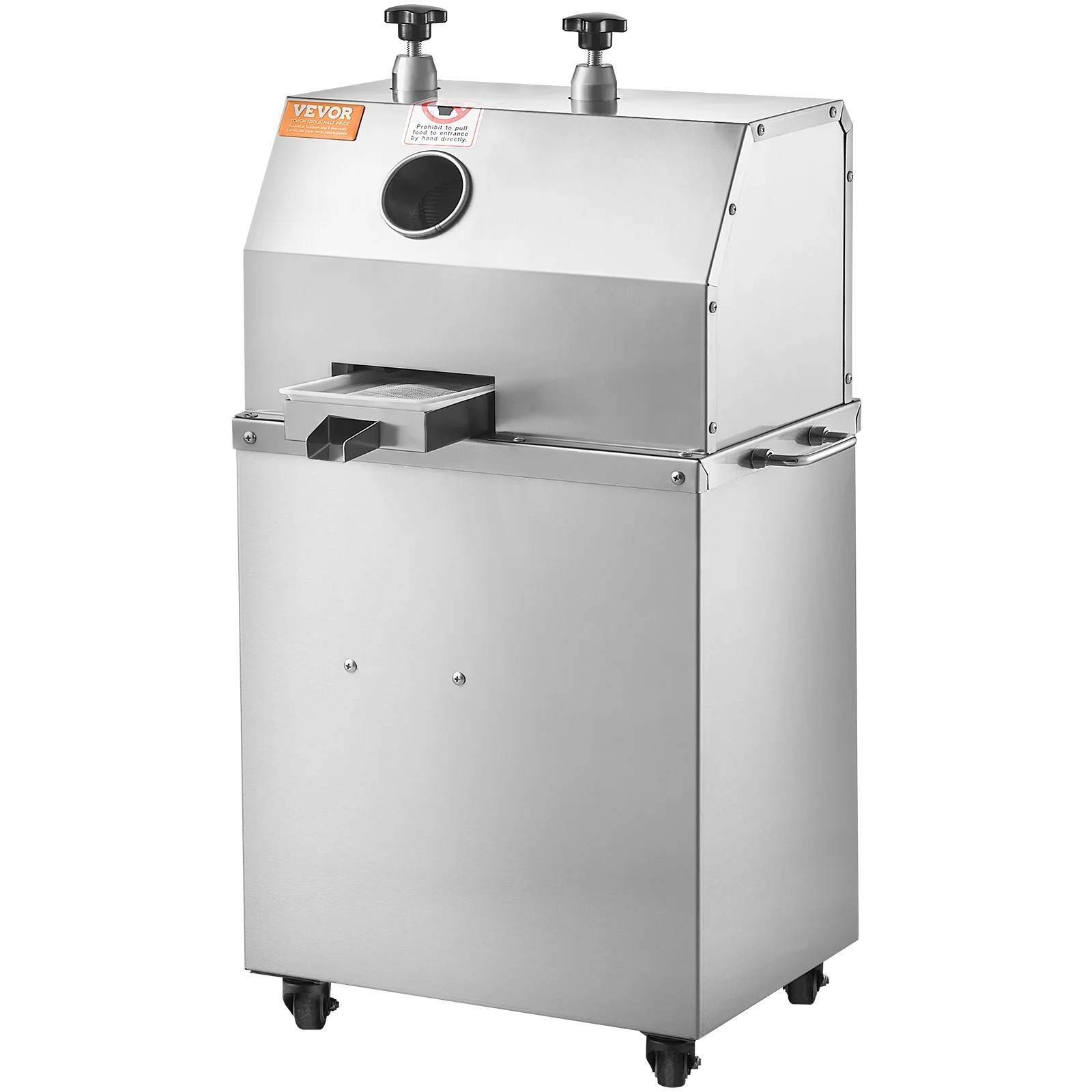 SKYSHALO 750W Electric Sugar Cane Juicer 661LBS/H Output 3 Rollers 2.4" Large Inlet