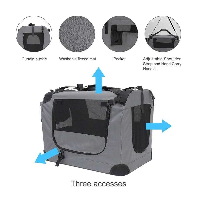 Prutapet Large Cat Carrier Soft-Sided Portable Pet Crate for Car Traveling with Collapsible Litter Box and Bowl - Pet Supplies online store
