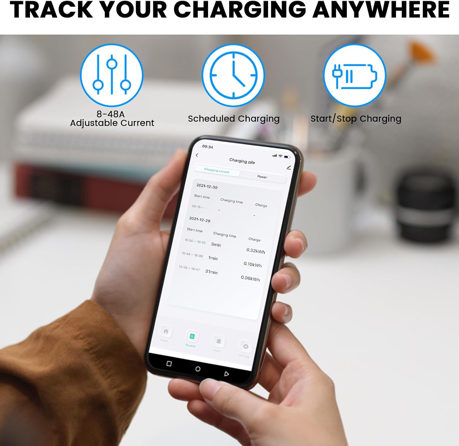 NEXPOW Level 2 EV Charger, Max 48A Adjustable Current Electric Vehicle Charging Station, Suitable for All J1772 EV, with NEMA 14-50 Plug