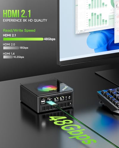 GMKtec Gaming PC, K11 AMD Ryzen 9 8945HS(8C/16T, Up to 5.2GHz), 32GB DDR5 RAM 1TB Mini PC Desktop Computer, Oculink, Dual NIC 2.5GbE LAN