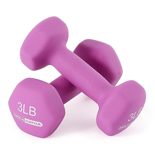 HolaHatha Neoprene Dumbbell Free Hand Weight Set with Rack, Ideal for Home Exercises to Gain Tone and Definition