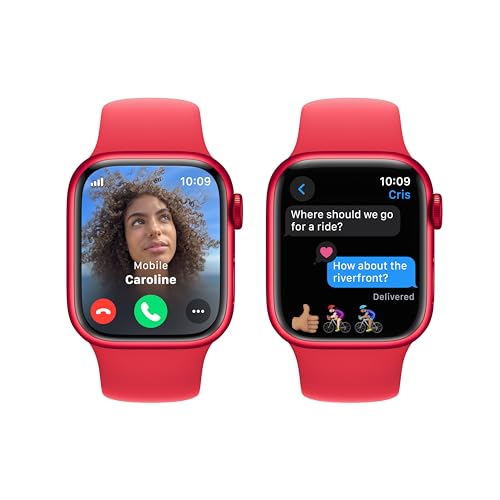 Apple Watch Series 9 [GPS 45mm] Midnight Aluminum Case with Midnight Sport Band, S/M (Renewed) - Radiant Selections
