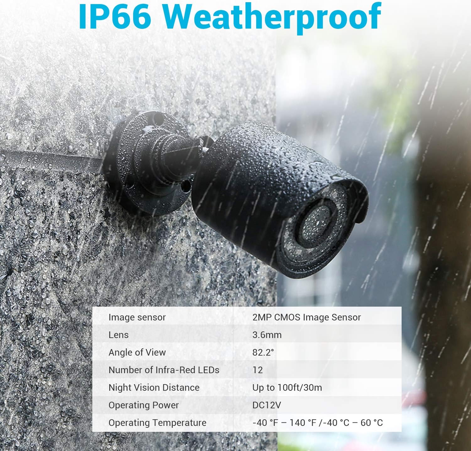 ANNKE 4 Pack 1080P HD TVI Home Security Camera Outdoor Indoor, 1920TVL, IP66 Waterproof, Night/Day Vision, Surveillance CCTV Bullet Camera